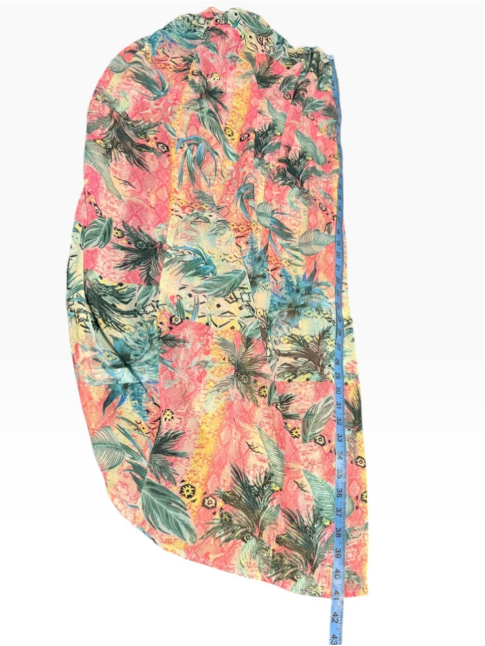 ASOS Tropical Print Sarong Size 2 Pink and Green - Picture 3 of 7